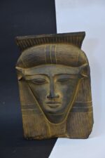 Handcrafted Hathor Mask, Egyptian Goddess Statue, Ancient Mythology Decor