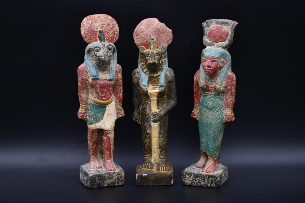 Hathor Sekhmet Horus Statue Set