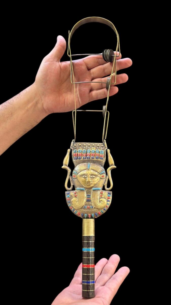 40 cm Hathor Gemstone Sistrum