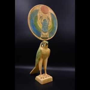 Horus Winged Scarab Limestone Statue