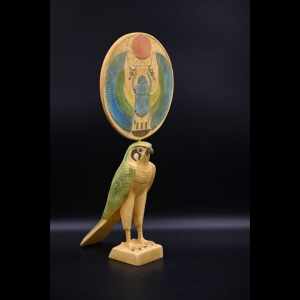 Horus Winged Scarab Limestone Statue
