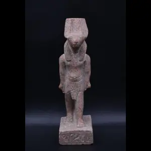 30 cm Red Granite Anubis Statue