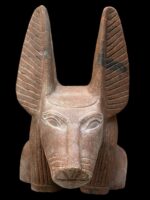Red Granite Anubis Statue