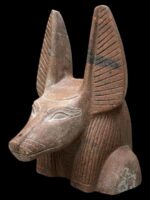 Red Granite Anubis Statue