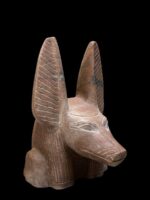 Red Granite Anubis Statue