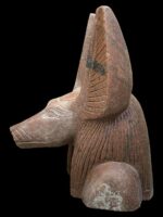 Red Granite Anubis Statue