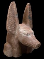 Red Granite Anubis Statue
