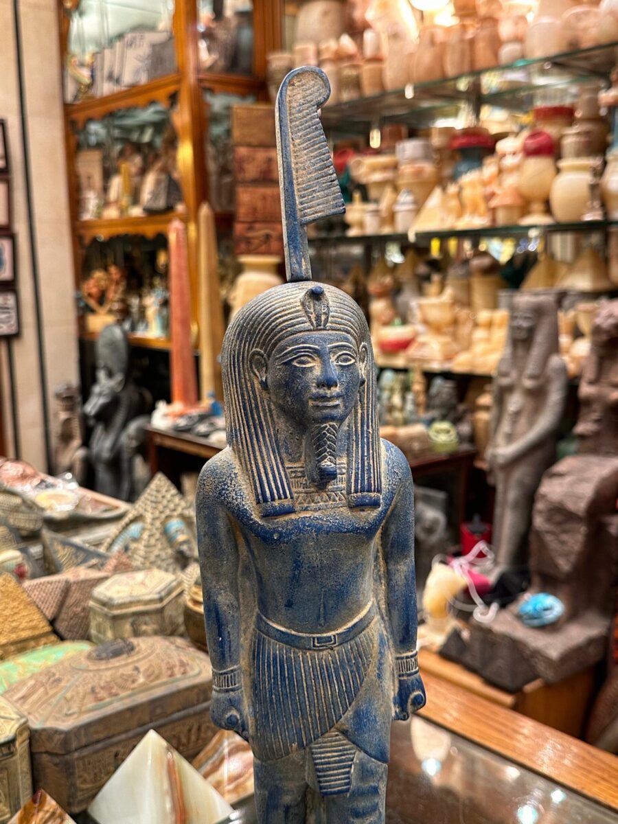 Blue Stone Shu God Statue
