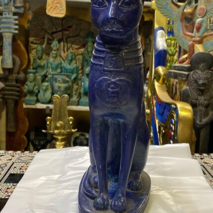 Gemstone Inlaid Bastet Statue