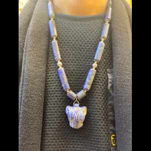 150 g Lapis Sekhmet Necklace