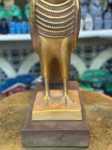 Horus Statue: Egyptian God of Protection, Gold Leaf Stone Sculpture - صورة إضافية 2