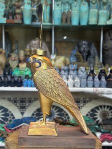 Horus Statue: Egyptian God of Protection, Gold Leaf Stone Sculpture - صورة إضافية 6
