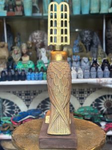 Horus Statue: Egyptian God of Protection, Gold Leaf Stone Sculpture - صورة إضافية 7