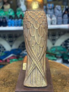 Horus Statue: Egyptian God of Protection, Gold Leaf Stone Sculpture - صورة إضافية 9