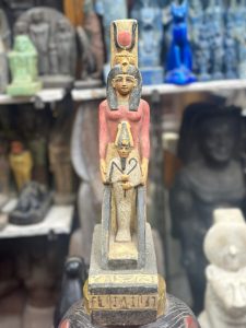 Isis and Osiris Statue, Egyptian Limestone Sculpture, Goddess of Protection - صورة إضافية 10