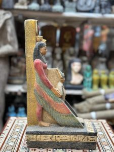 Isis and Osiris Statue, Egyptian Limestone Sculpture, Goddess of Protection - صورة إضافية 8