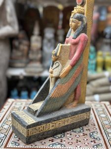 Isis and Osiris Statue, Egyptian Limestone Sculpture, Goddess of Protection - صورة إضافية 9