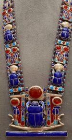 King Tutankhamun Scarab Necklace, Sterling Silver Gemstone Inlay - صورة إضافية 3