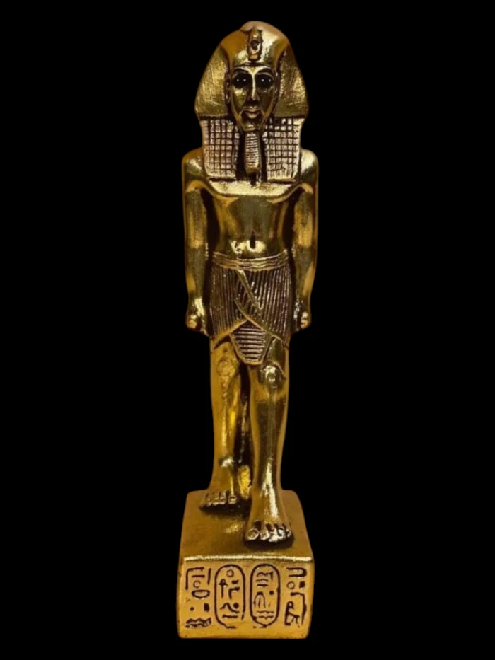 King Tutankhamun Statue: Gold Leaf Egyptian Decor