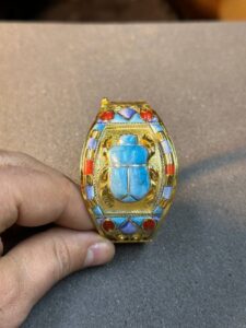 Lapis Lazuli Scarab Bracelet - Egyptian Antique Replica - صورة إضافية 8