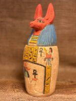 Limestone Canopic Jar, Anubis Sculpture, Egyptian Decor - صورة إضافية 2