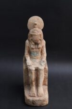 Limestone Khepri Statue: Egyptian Scarab God Sculpture