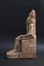 Limestone Khepri Statue: Egyptian Scarab God Sculpture