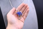 Silver Lotus Lapis Lazuli Pendant