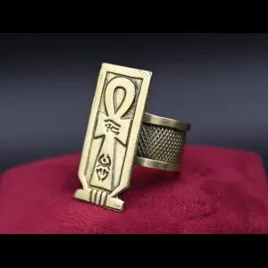 Oxidized Copper Ankh Ring