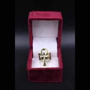 Oxidized Copper Ankh Ring