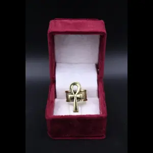 Oxidized Copper Ankh Ring
