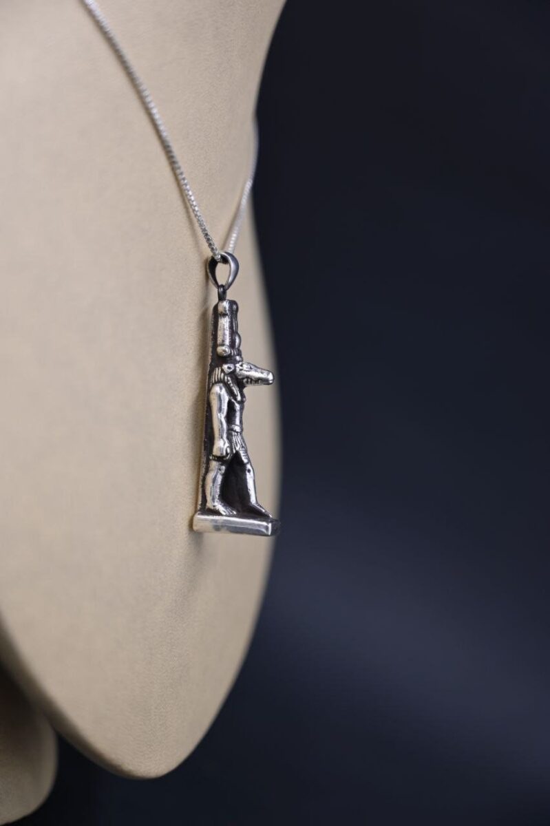 Pure Silver Sobek Amulet