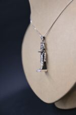 Pure Silver Sobek Amulet, Ancient Egyptian Crocodile God Pendant