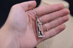Pure Silver Sobek Amulet, Ancient Egyptian Crocodile God Pendant