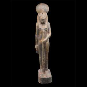 40 cm Black Granite Sekhmet Statue