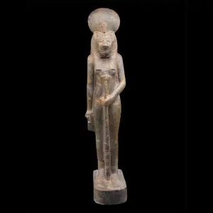 40 cm Black Granite Sekhmet Statue
