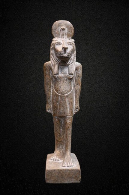 Red Granite Sekhmet Statue, Ancient Egyptian Lion Goddess