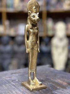 Sekhmet Statue – Egyptian Goddess of War, Gold Leaf Replica - صورة إضافية 2