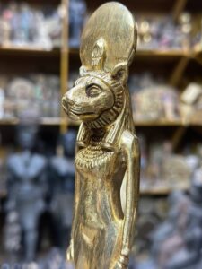 Sekhmet Statue – Egyptian Goddess of War, Gold Leaf Replica - صورة إضافية 7