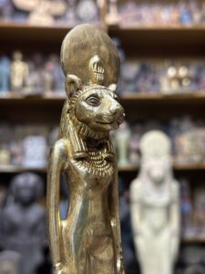 Sekhmet Statue – Egyptian Goddess of War, Gold Leaf Replica - صورة إضافية 9