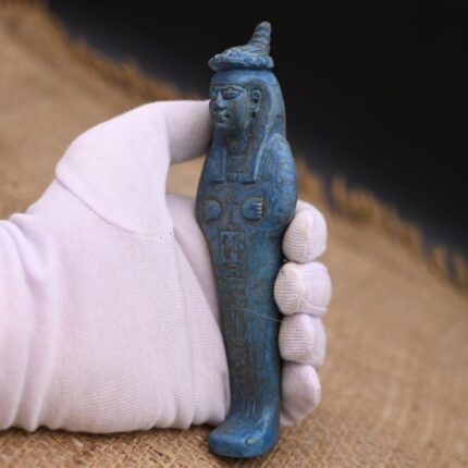 Blue Hieroglyphic Ushabti Figure