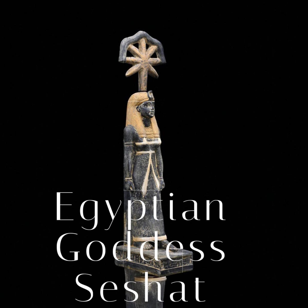 Seshat Statue: Egyptian Goddess of Wisdom Stone Sculpture 35 cm Seshat Stone Statue