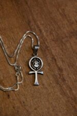 Silver Ankh Scarab Pendant