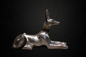 Silver Leaf Anubis Statue – Egyptian God of Mummification, Replica - صورة إضافية 3
