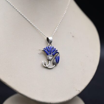 Silver Lotus Amulet – Egyptian Pendant, Made in Egypt