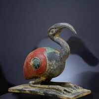 Stone Sacred Ibis Statue, Egyptian God Thoth Sculpture (15 cm)
