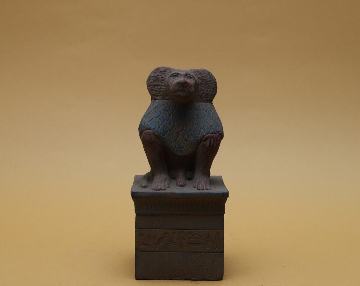 Thoth Baboon Statue – Egyptian God of Wisdom, Museum Copy 17 cm Thoth Baboon Statue