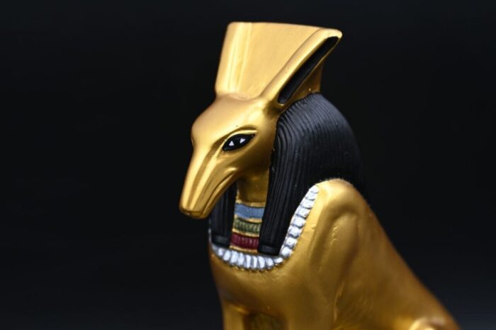 Vintage Egyptian God Seth Statue, Ancient Deity Sculpture