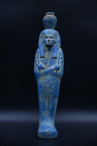 Vintage Egyptian Goddess Nut Statue, Blue Stone Sculpture - صورة إضافية 10