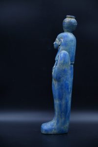 Vintage Egyptian Goddess Nut Statue, Blue Stone Sculpture - صورة إضافية 2